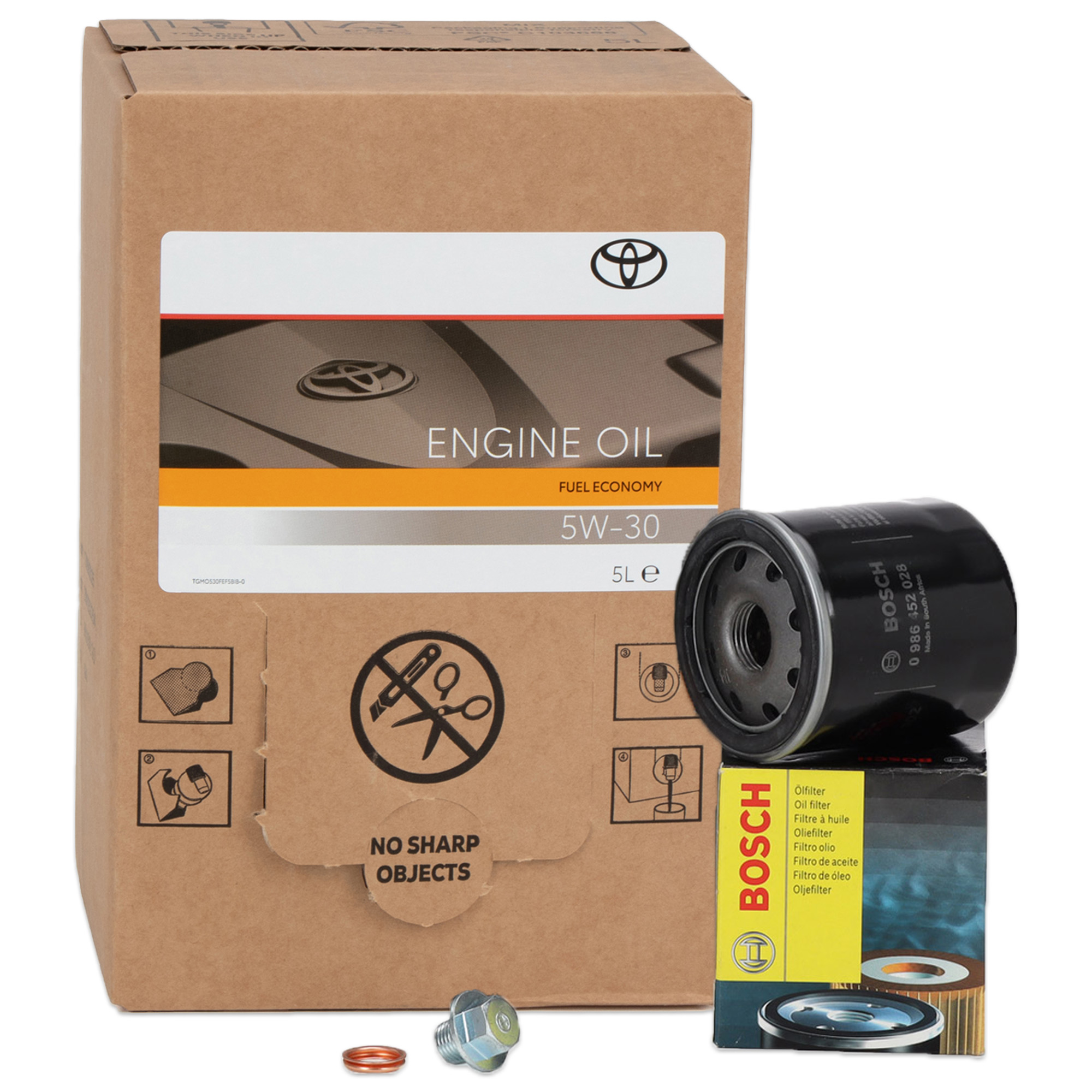 5L ORIGINAL FUEL ECONOMY 5W-30 Motor&ouml;l + BOSCH 0986452028 &Ouml;lfilter f&uuml;r TOYOTA