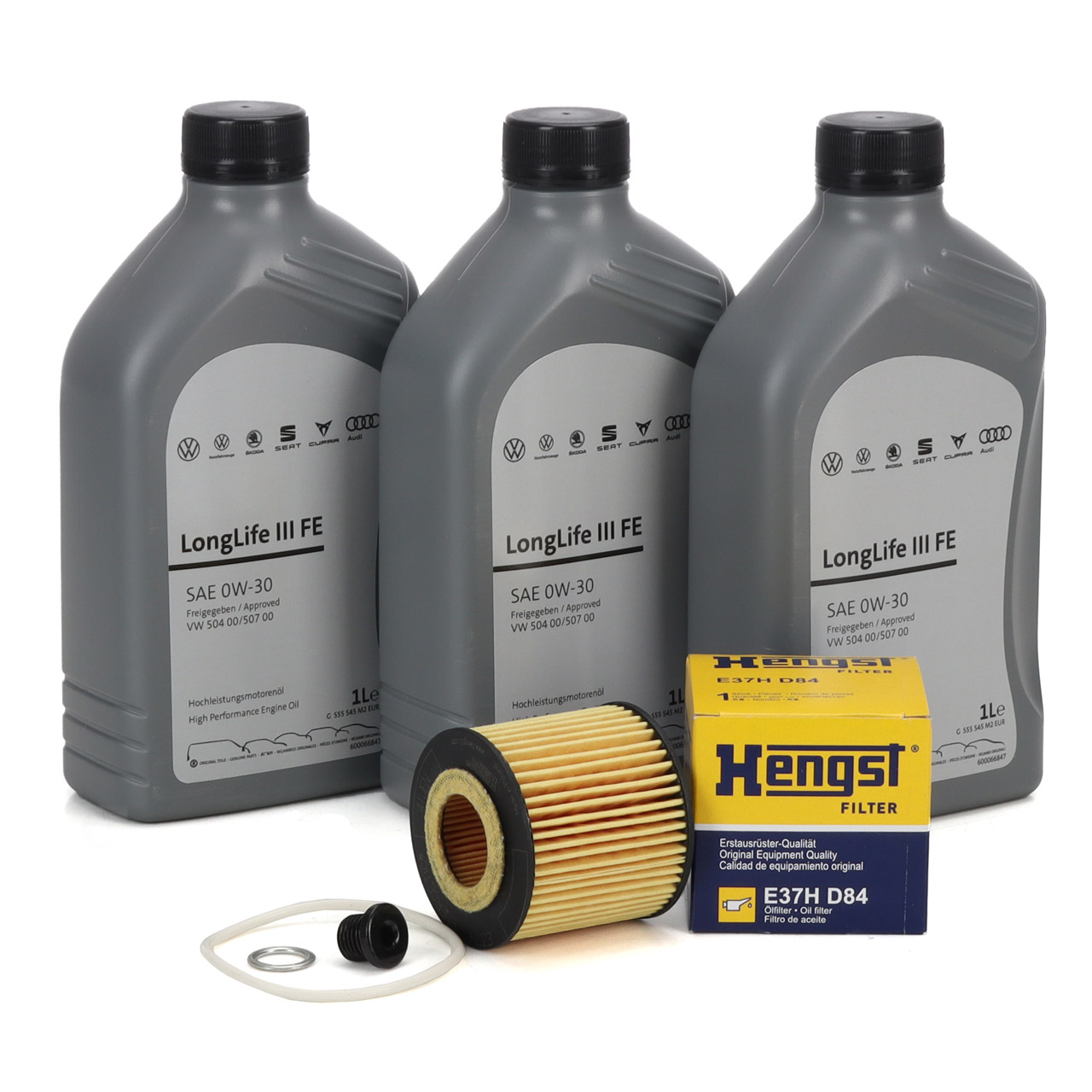 3L ORIGINAL 0W30 Engine Oil + HENGST Oil Filter for VW Polo 4, 5; Ibiza 3; Fabia 1, 2; Rapid 1.2/12V