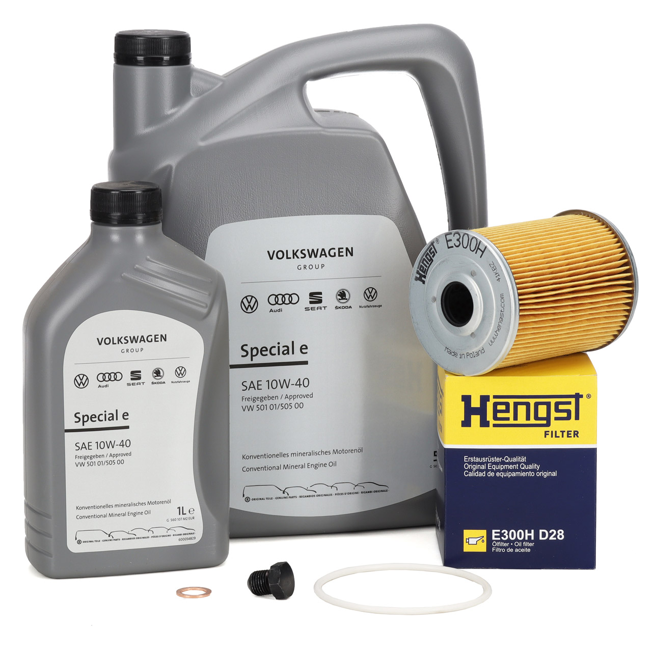 6L ORIGINAL 10W-40 Engine Oil + HENGST Oil Filter for VW Golf 3, Passat B3/B4, Vento 2.8/2.9 VR6