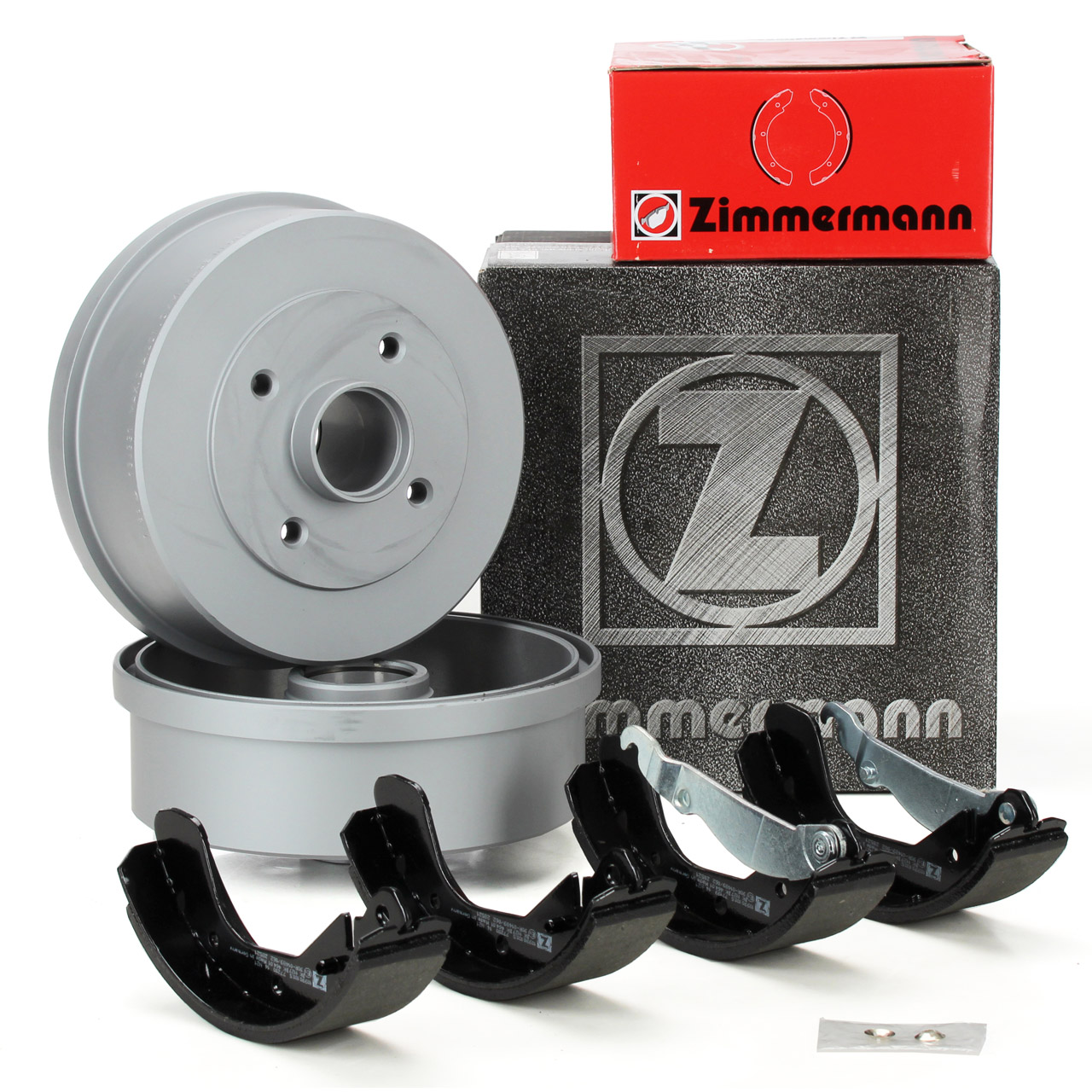 ZIMMERMANN Bremstrommeln + Bremsbacken f&uuml;r OPEL C 1.0-1.4 1.3 CDTI 1.7 mit ABS hinten
