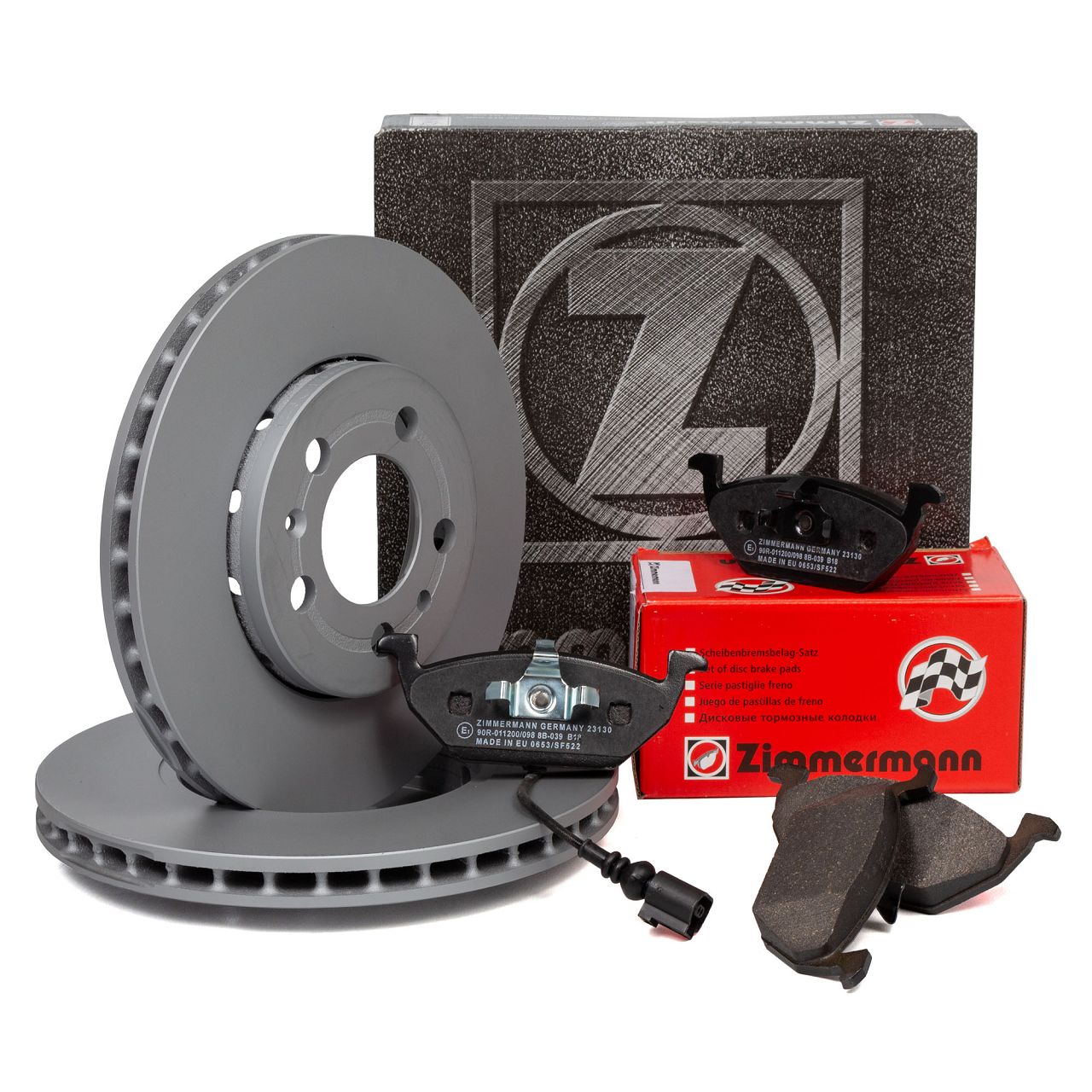 ZIMMERMANN Brake Discs + Pads + Wako for AUDI A2 8Z0 PR-T1Q/TOU/T94 (front)