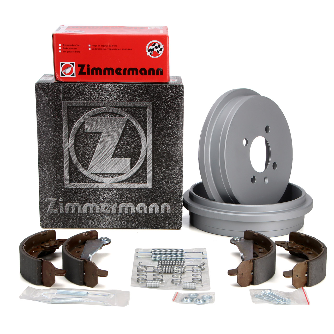 ZIMMERMANN Bremstrommeln + Backen f&uuml;r VW Polo 6N2 Lupo SEAT Arosa Mii SKODA Citigo hinten