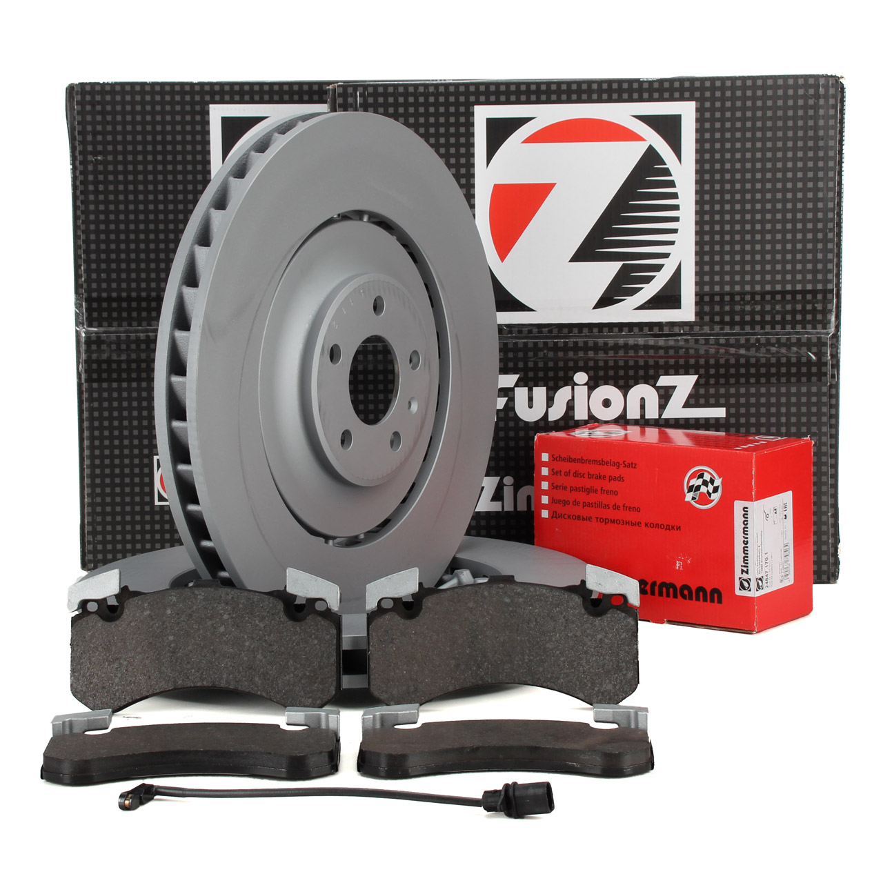Zimmermann FORMULA Z Bremsscheiben + Bel&auml;ge + Wako f&uuml;r AUDI A6 C7 A7 4G A8 4H vorne