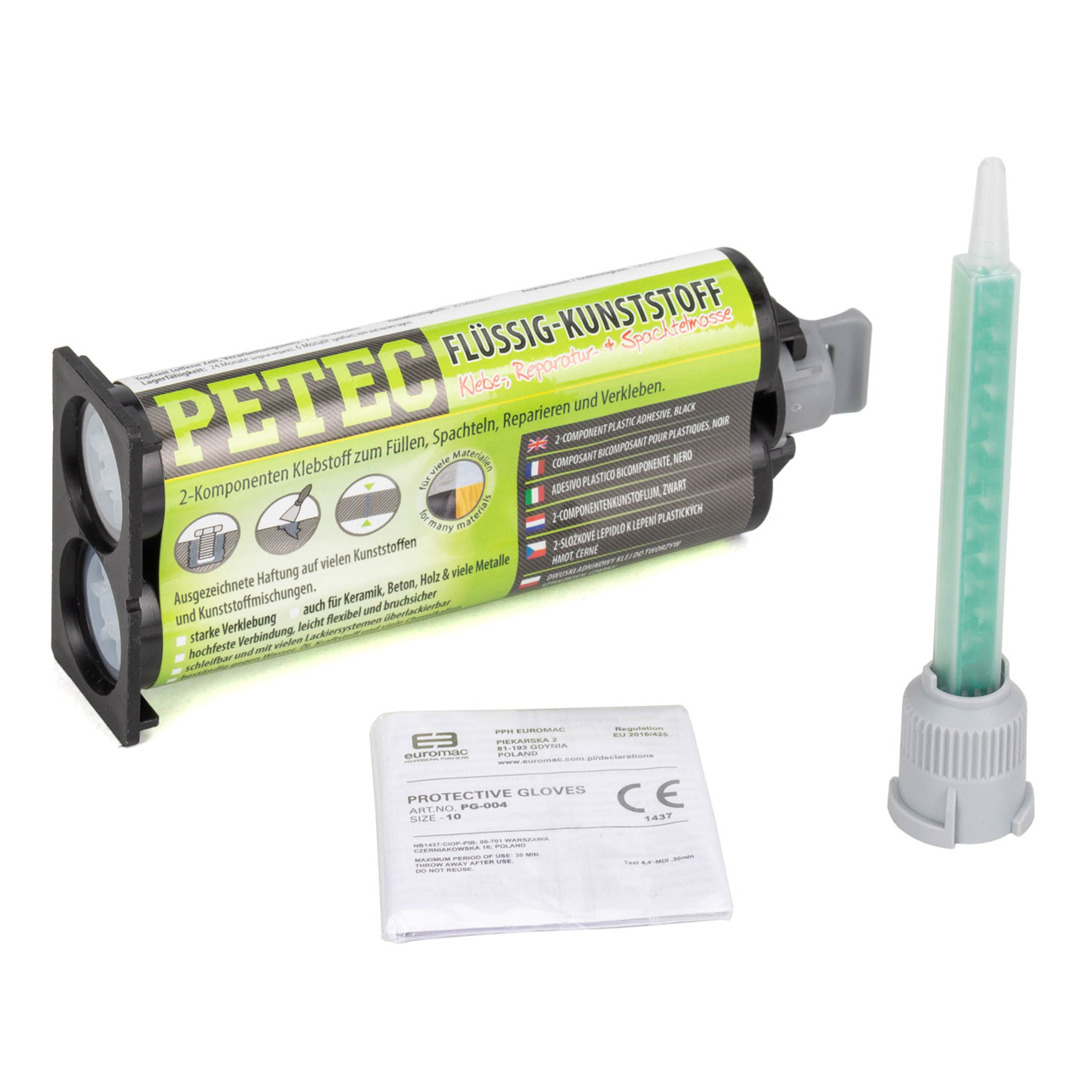 PETEC 98355 Liquid Plastic Adhesive Repair Filler Adhesive Cartridge 50 ml