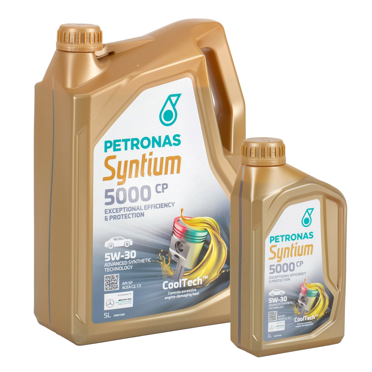 6L 6-liter PETRONAS Syntium 5000 CP 5W-30 engine oil for MB 229.51/52, PSA B712290, Renault