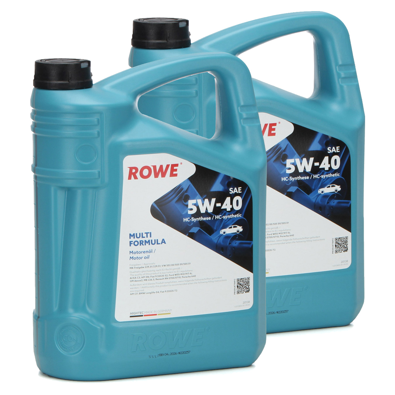 10L10 Liter ROWE MULTI FORMULA 5W-40 5W40 Motoröl Öl für MB 229.31/51 VW 505.00/505.01