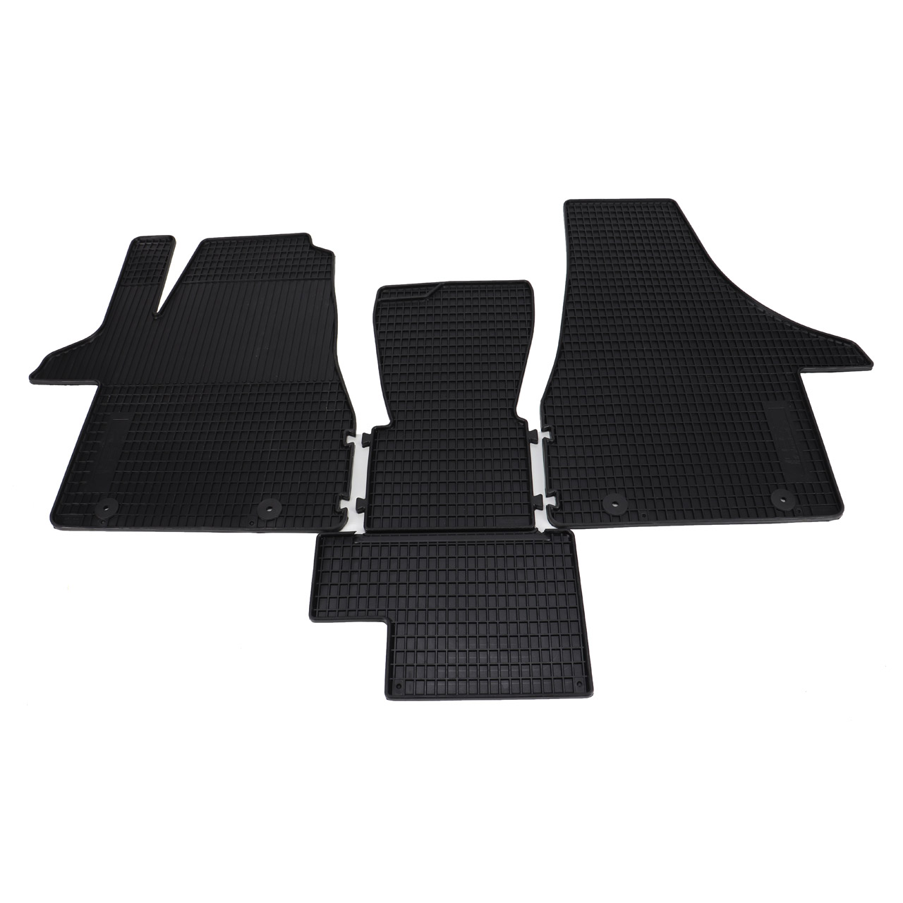 SCHÖNEK Gummimatten Gummi-Fußmatten für VW Multivan Transporter T5 T6 3-teilig