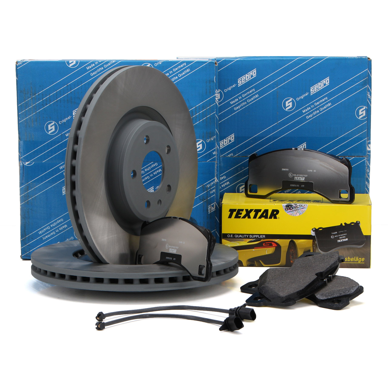 SEBRO Bremsscheiben + TEXTAR Bel&auml;ge + Wako f&uuml;r PORSCHE Macan (95B) 2.0 PR-1LA vorne
