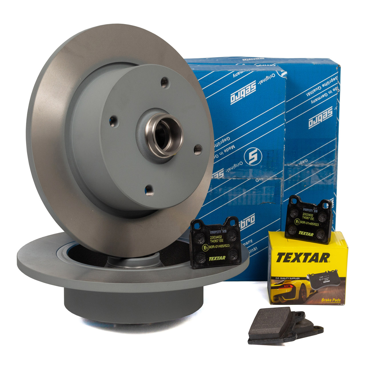SEBRO 107112C Bremsscheiben + TEXTAR 2003402 Bremsbel&auml;ge f&uuml;r PORSCHE 914 1.7 vorne