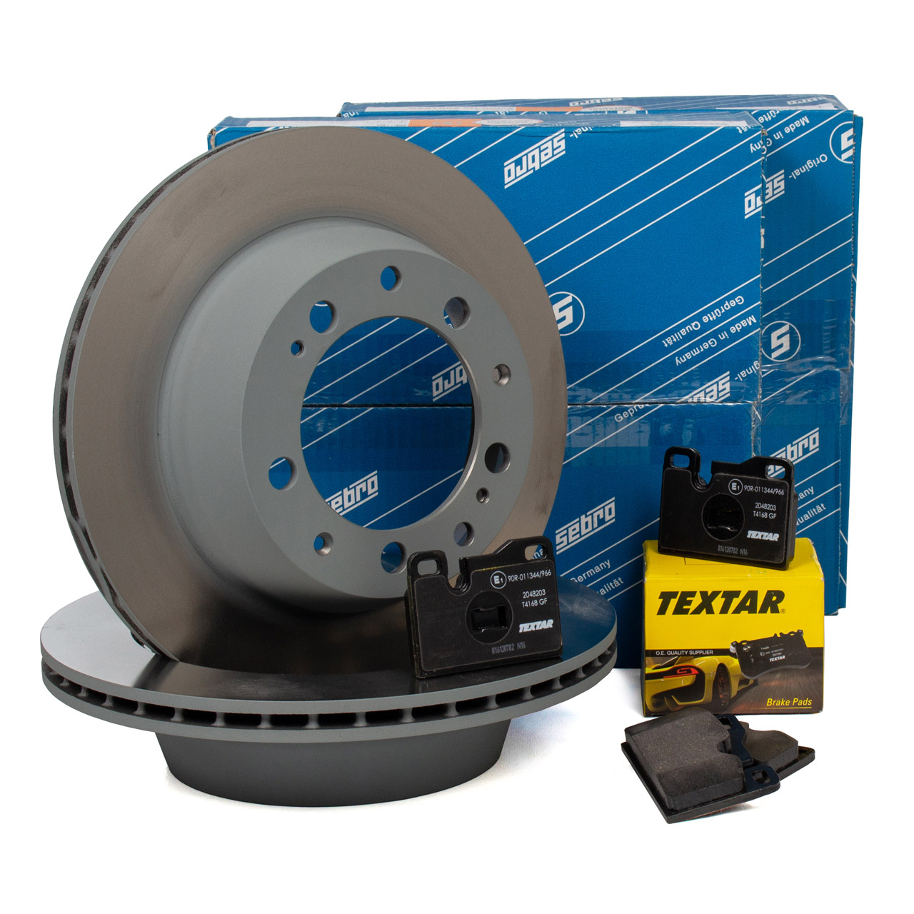 SEBRO Bremsscheiben + TEXTAR Beläge für PORSCHE 924 2.0 2.5 928 4.5 4.7 S 944 2.5 hinten