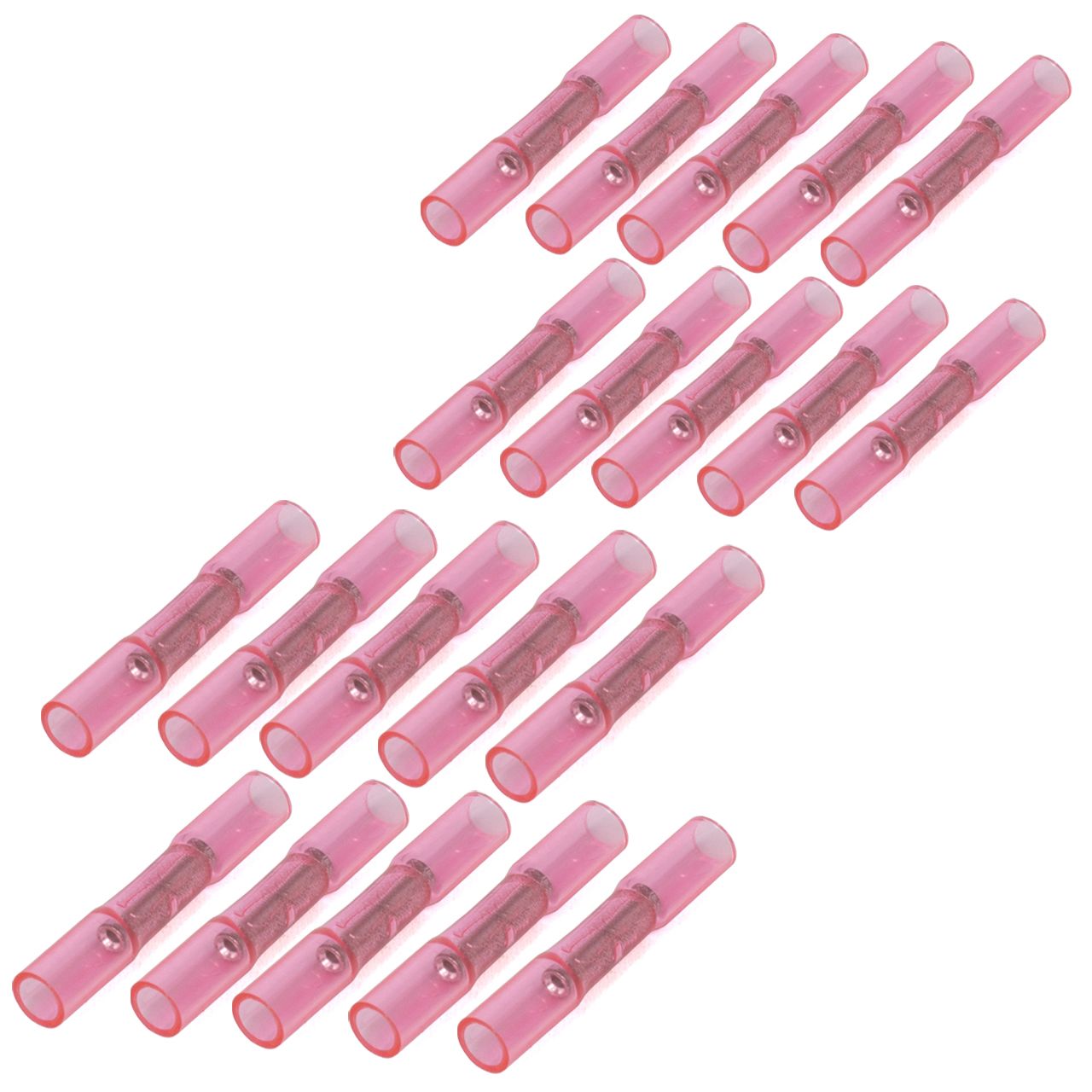 20x Cable Connectors, Round, Red, 0.75&ndash;1.0 mm