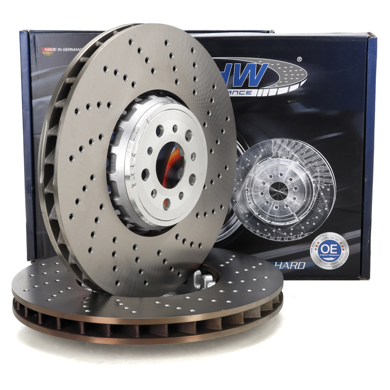 SHW Brake Disc Set for BMW 5 Series F90, M5, 8 Series F91, F92, F93, M8 (600/625/635 hp) &ndash; Front