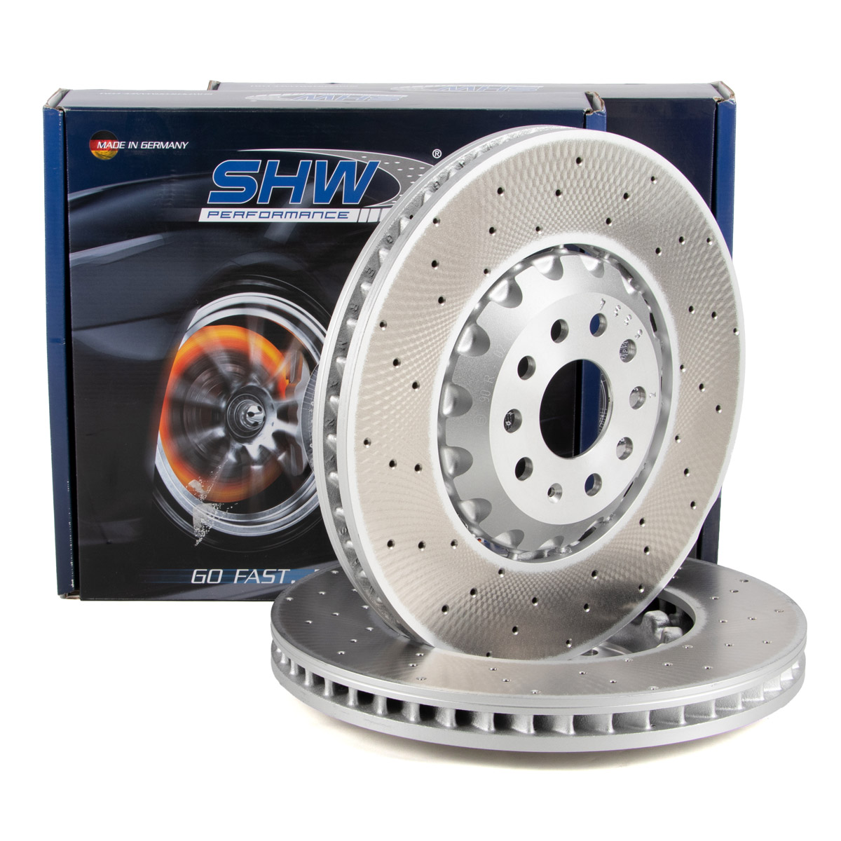 SHW Brake Disc Set for VW Golf 8 GTI/R, Arteon, Tiguan R, and Audi S3 8Y (Front) 5WA615301J