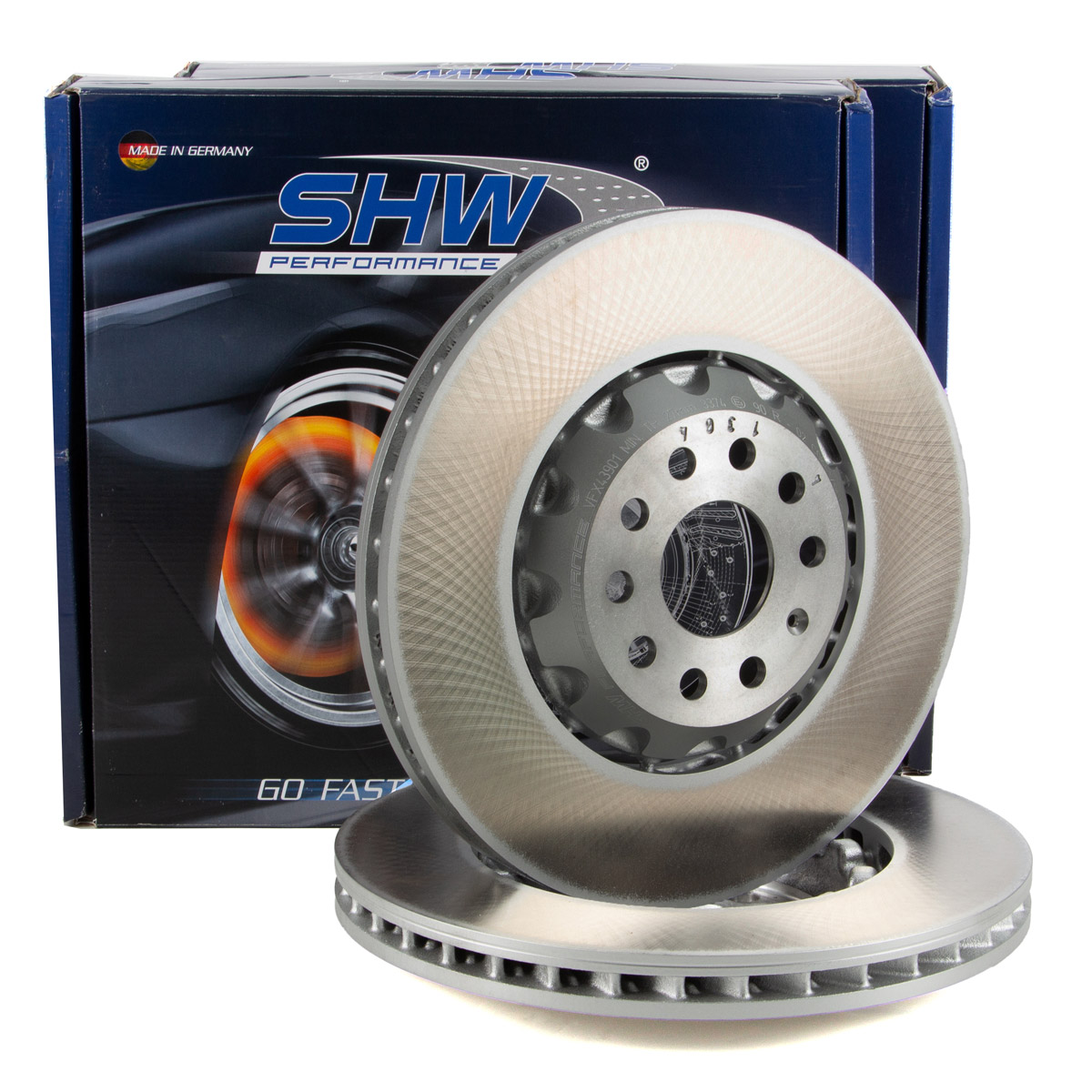 SHW Bremsscheiben Satz f&uuml;r VW Golf 7 8 GTI/R Passat B7 B8 AUDI S3 8V SQ2 vorne 5Q0615301P