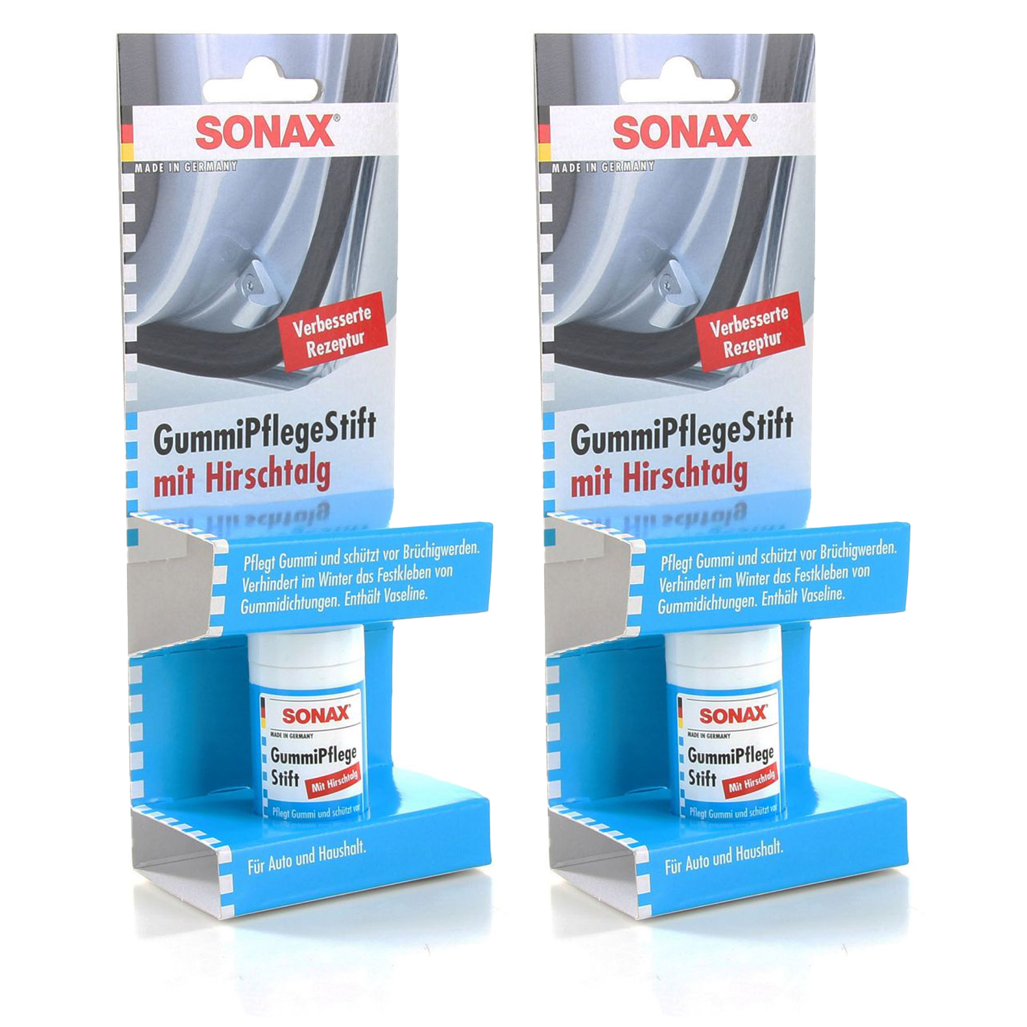 2x 18ml SONAX 499000 GummiPflegeStift Gummipflege mit Vaseline & Hirschtalg