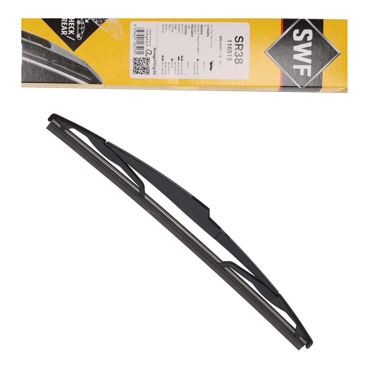 SWF 116513 Heckscheibenwischer f&uuml;r TOYOTA Yaris CITROEN C1 2 MAZDA 3 5 6 KIA Soul 2 hinten