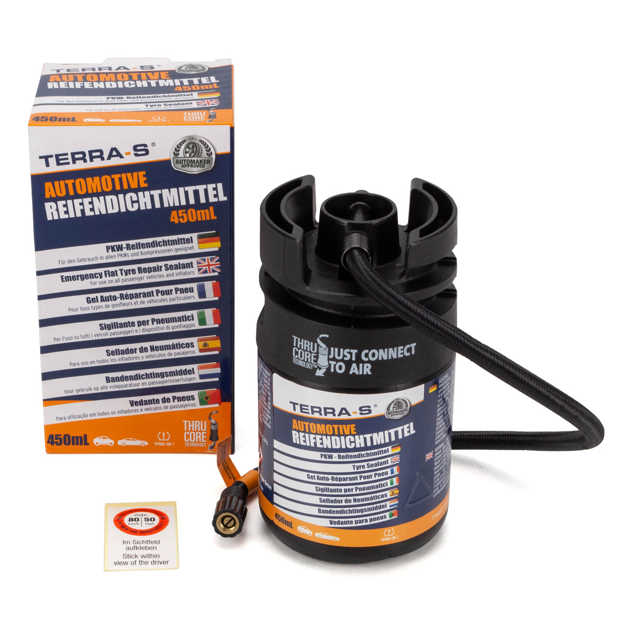 TERRA S T16003 Tire Sealant Refill Bottle Replacement Bottle Premium Mobile Kit 450ml