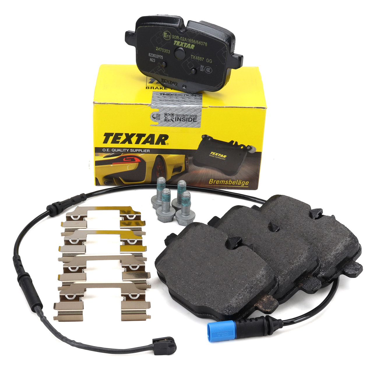 TEXTAR 2470303 Bremsbel&auml;ge + Warnkontaktsensor f&uuml;r BMW X3M F97 X4M F98 480/510 PS hinten