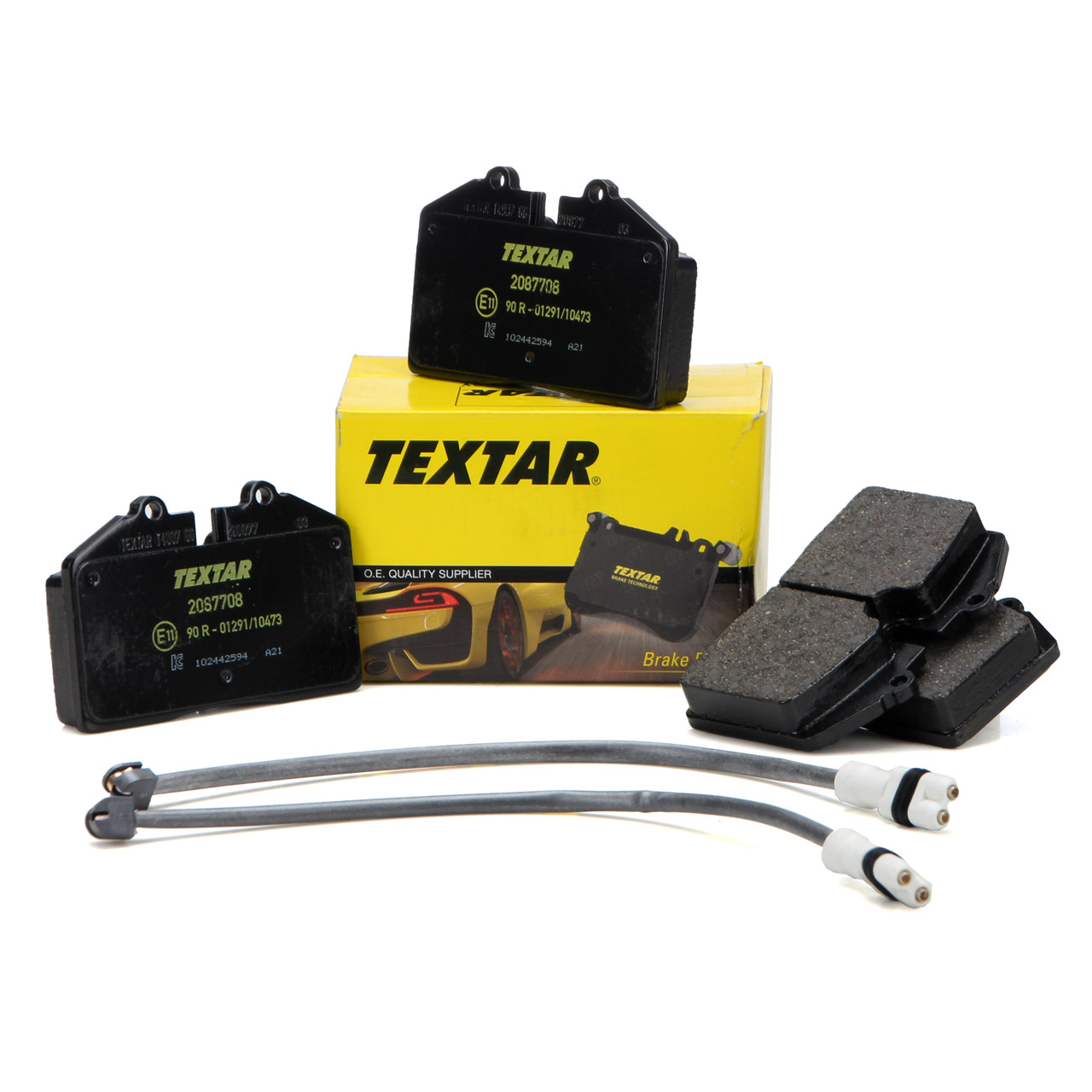 TEXTAR 2087708 Bremsbeläge + Warnkontaktsensor für PORSCHE 944 3.0 S2 968 3.0 vorne