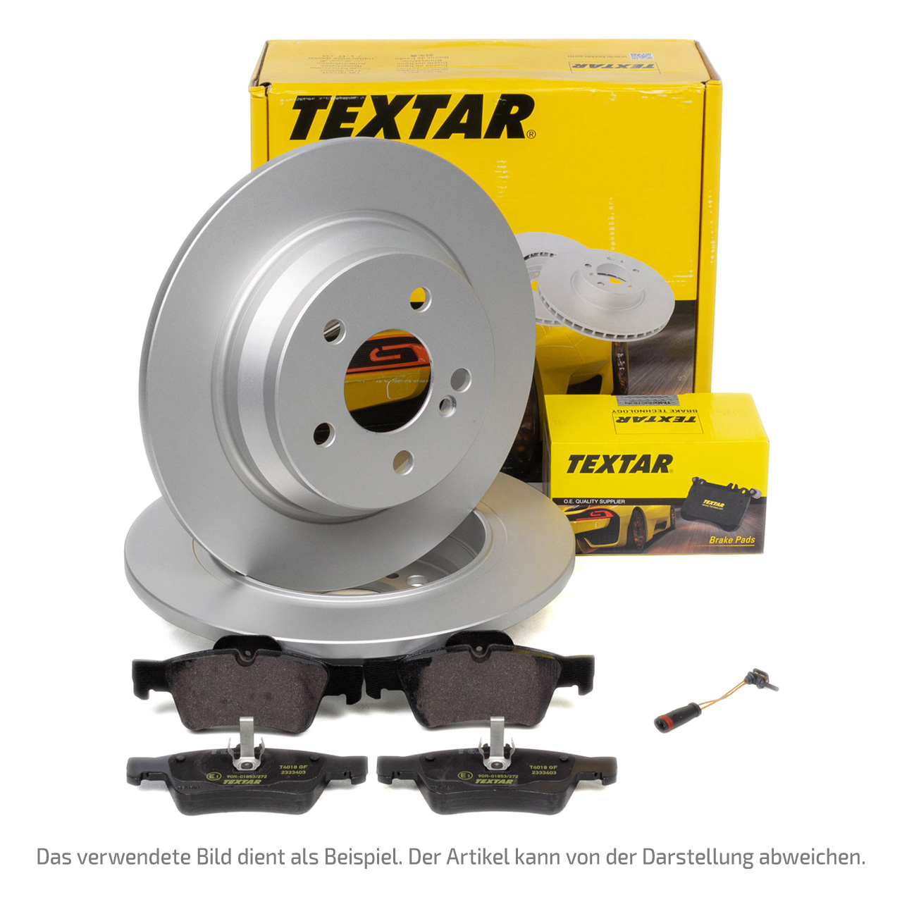 TEXTAR Bremsen Set Bremsscheiben + Bremsbel&auml;ge + Sensor f&uuml;r MERCEDES 190 W201 vorne