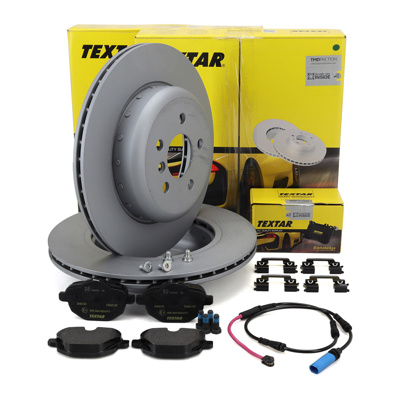 TEXTAR Brake Discs + Pads + Sensor for BMW 5 Series G30, G31 and 6 Series G32 (non-M models) &ndash; Rear