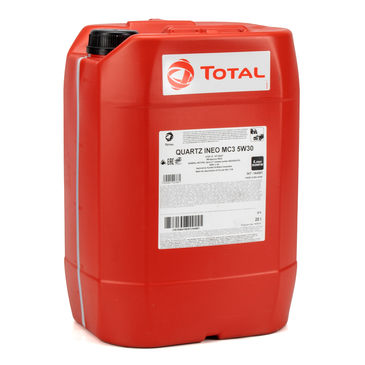 20L 20 Liter TOTAL QUARTZ INEO MC3 5W-30 Motoröl für MB 229.52 BMW LL-04 OV0401547