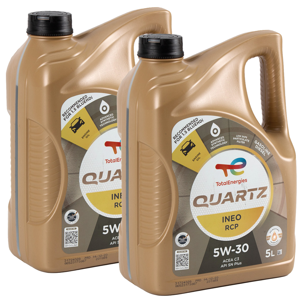 10L 10 Liter TOTAL QUARTZ INEO RCP 5W-30 Motor&ouml;l f&uuml;r Stellantis FPW9.55535/03 PSA B71 2290