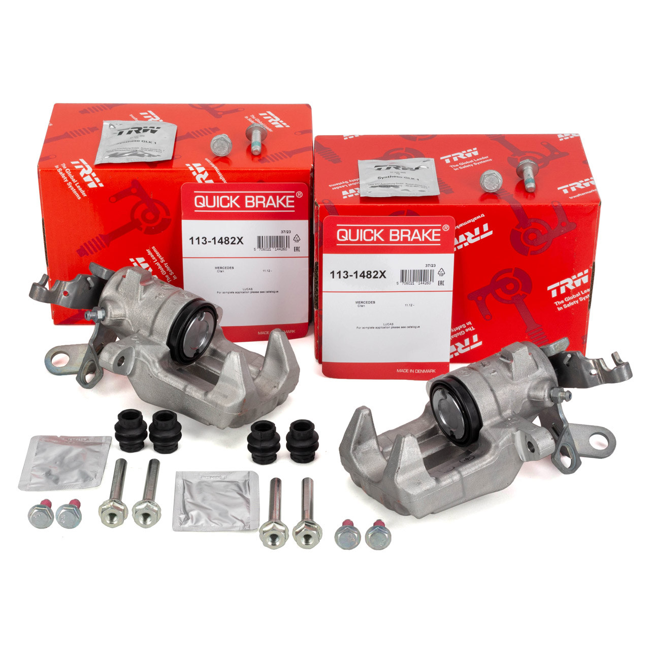 2x TRW Bremssattel &Oslash; 38mm + F&uuml;hrungsh&uuml;lsen f&uuml;r VW Golf 5 6 AUDI 8P Leon 1P 2 hinten