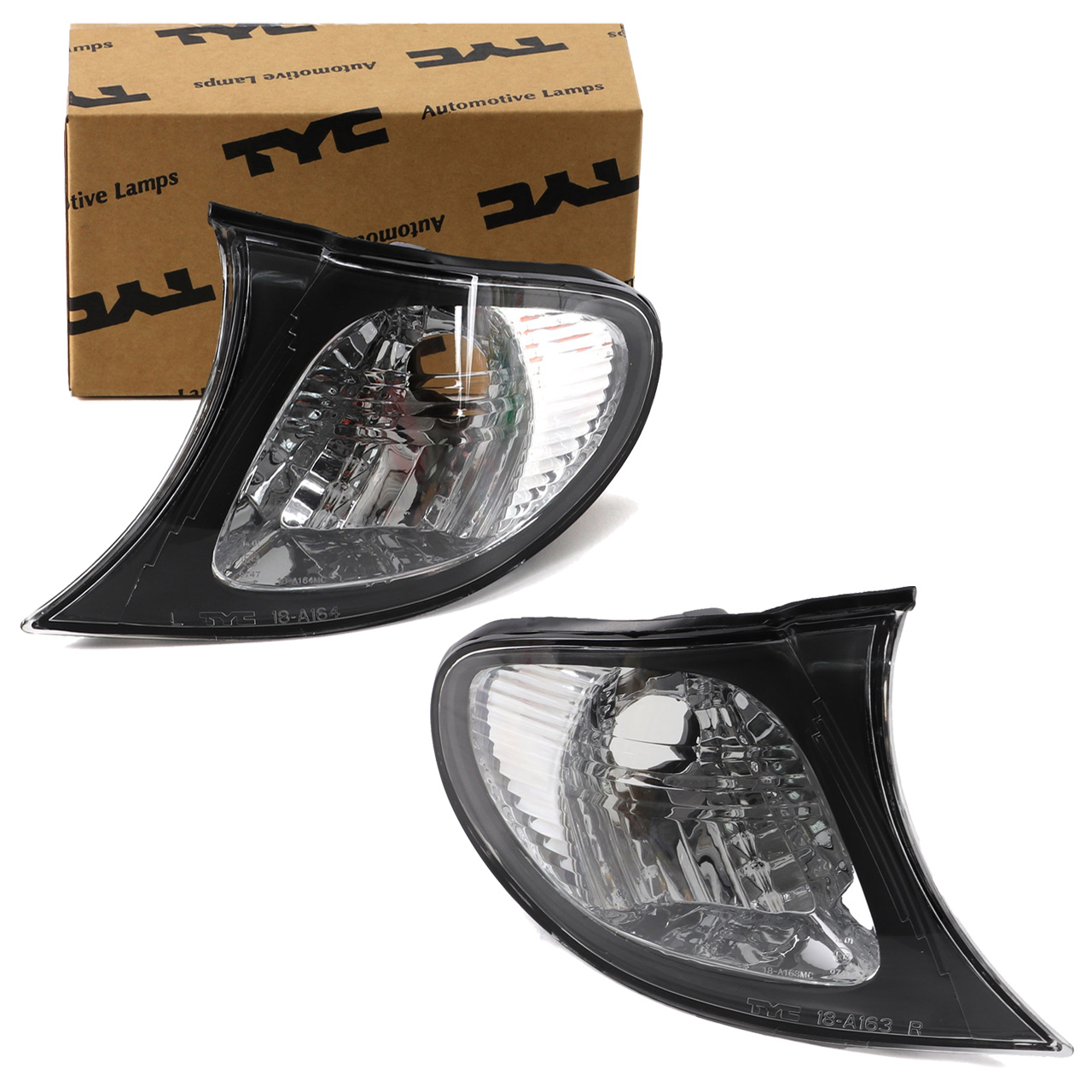 2x TYC turn signals (front) for BMW E46 Sedan and Touring models from October 2001 onward (facelift) &ndash; left and right