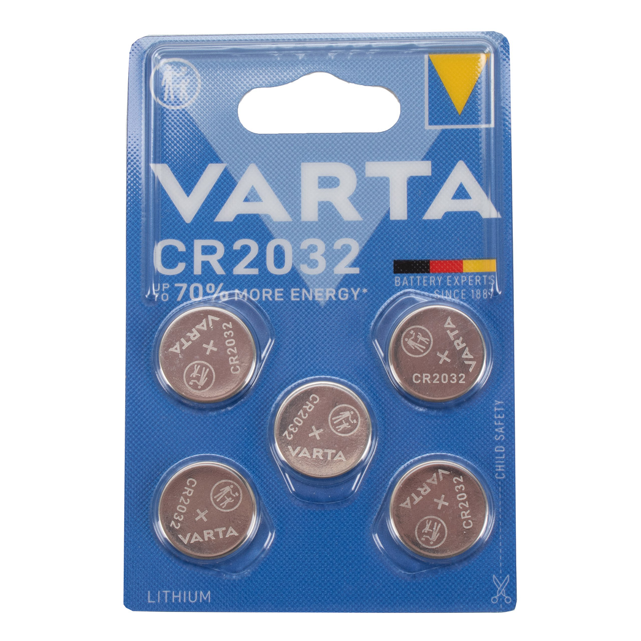 5 VARTA Lithium 3V CR2032 Button Cell Batteries (Best Before 07/2031)