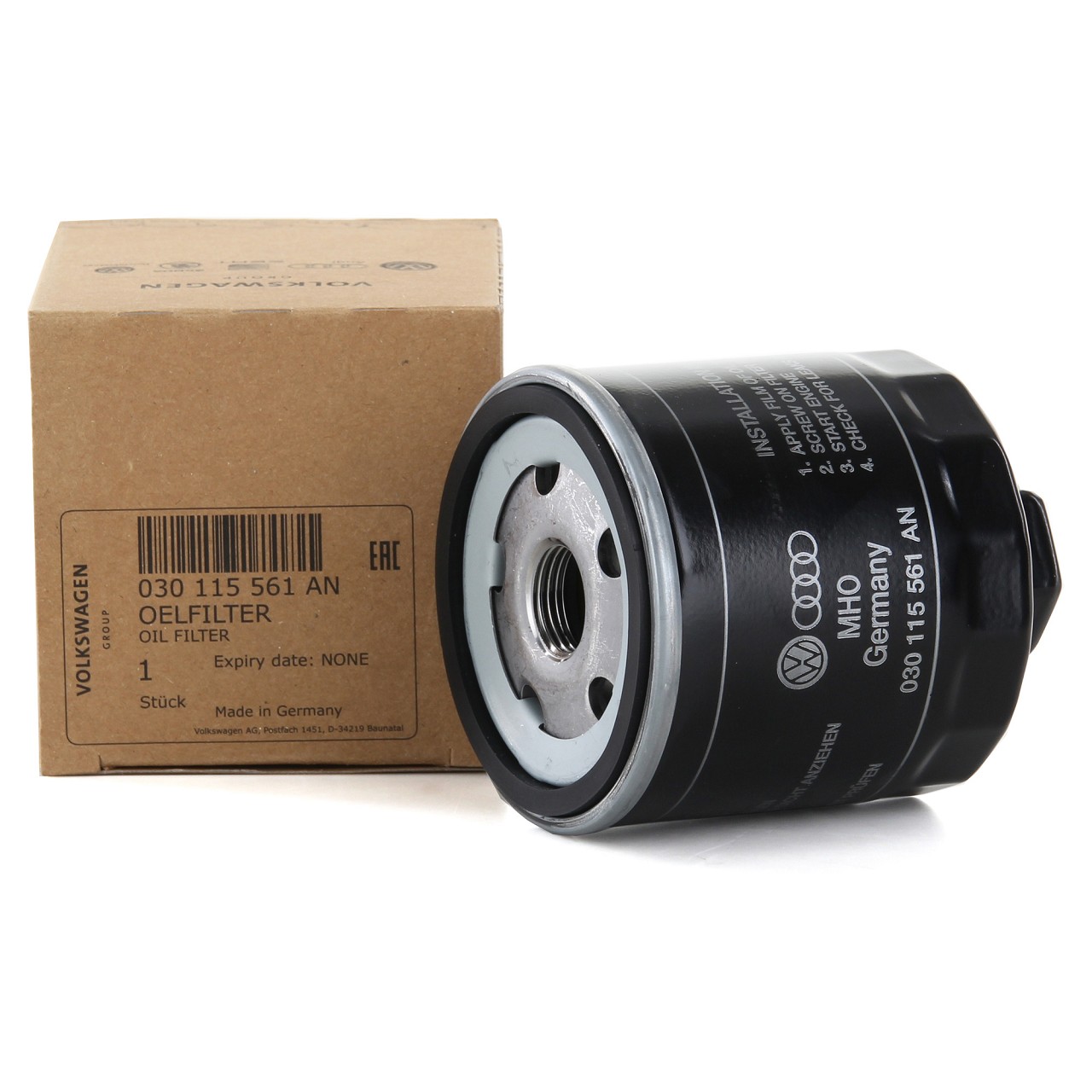ORIGINAL VW Oil Filter for Golf 3-6, Polo, Bora, Ibiza, Leon, Fabia, and Octavia (1.0&ndash;1.6 L) 030115561AN