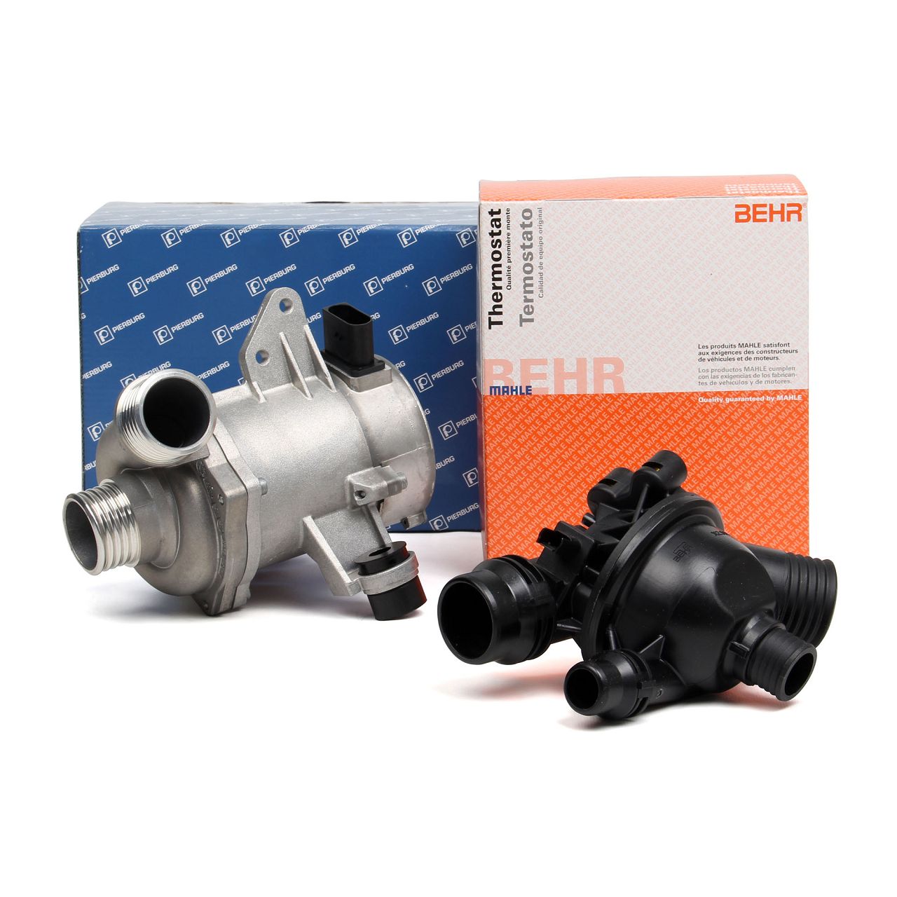 PIERBURG Wasserpumpe + MAHLE Thermostat f&uuml;r BMW 1er E81-88 3er E90-93 E60 5er E61 N43