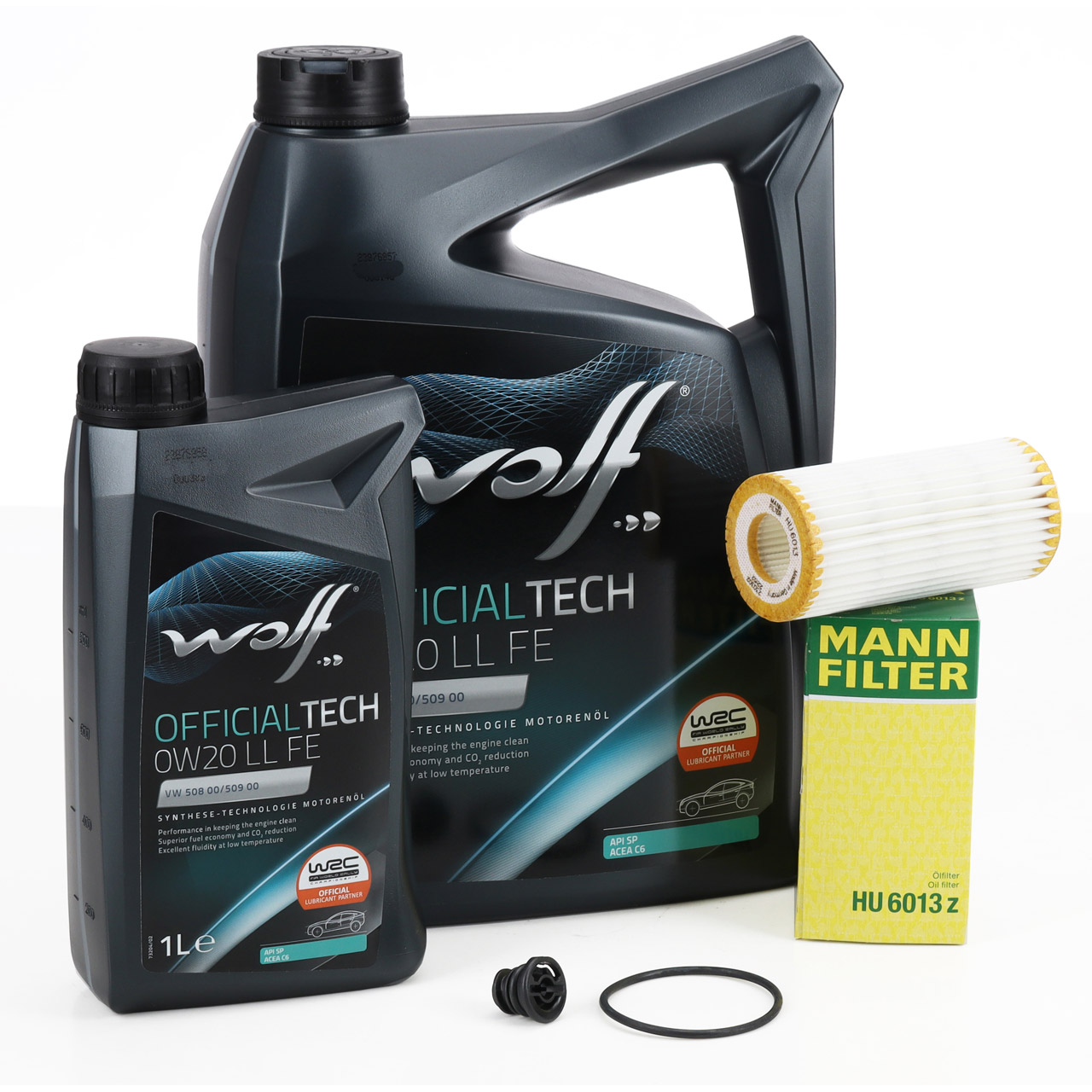 6L WOLF 0W20 LL FE Motoröl + MANN Ölfilter für VW Golf 7 8 A3 A4 A6 Q2 1.8/2.0 TSI/GTI/R
