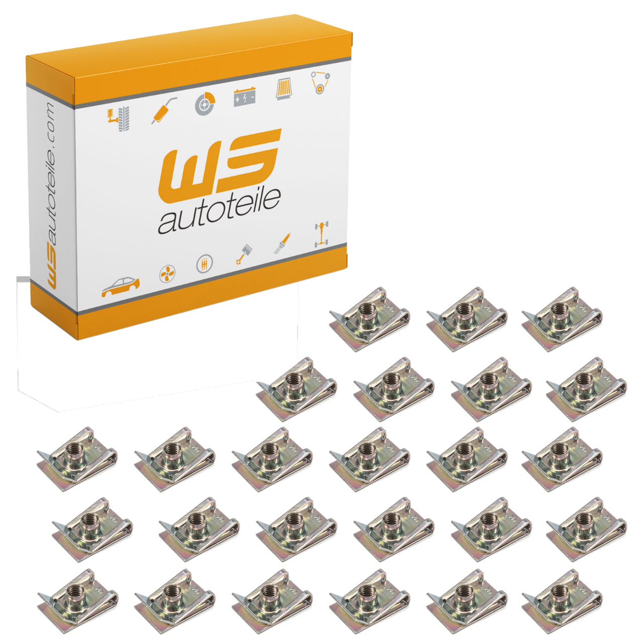 25x Blechmutter Halteklammer Klemmschelle M6 für PORSCHE 99950707300