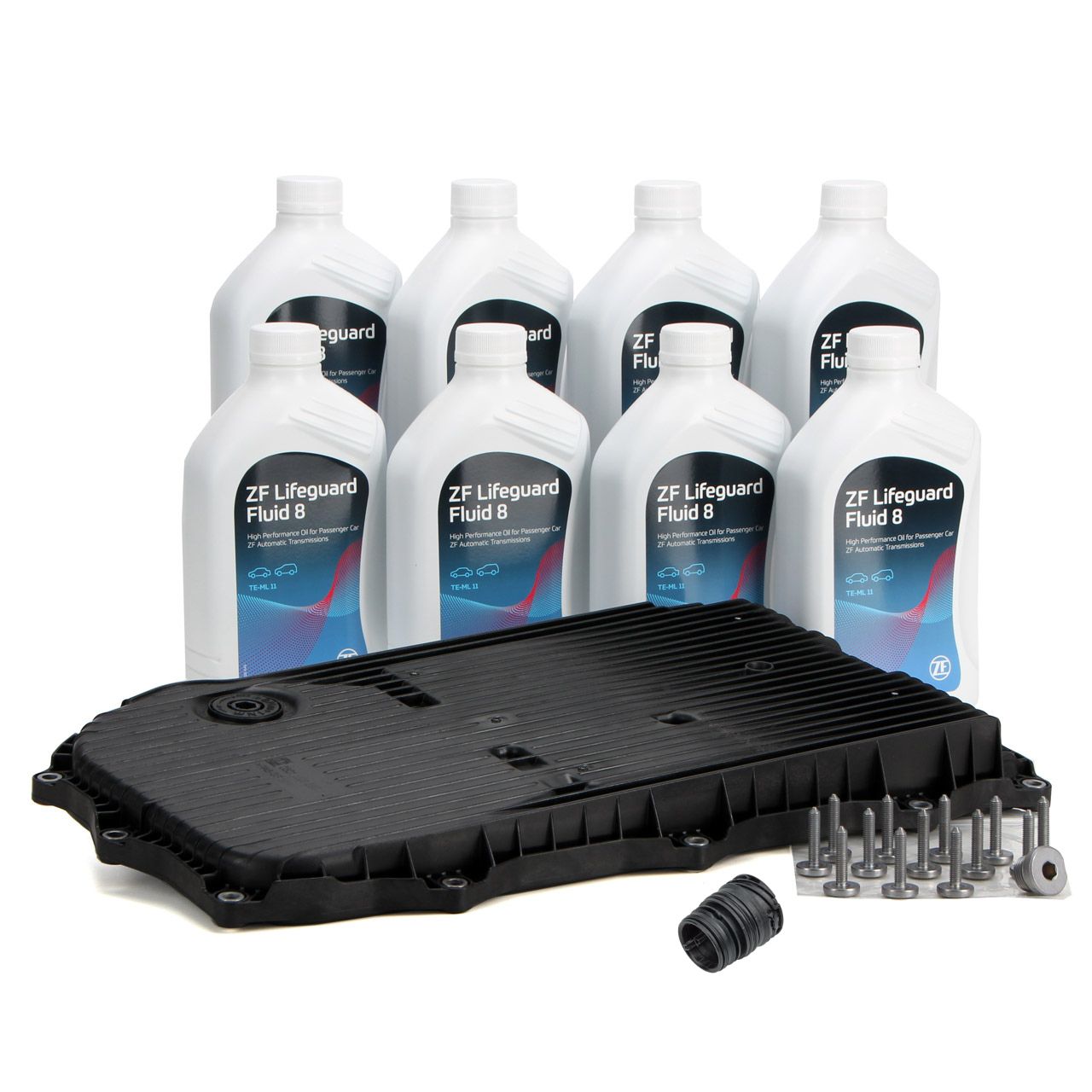 Getriebe&ouml;lwanne + Dichtung + Filter + 8L ZF FLUID 8 Getriebe&ouml;l f&uuml;r BMW 8-Gang 8HP45-75