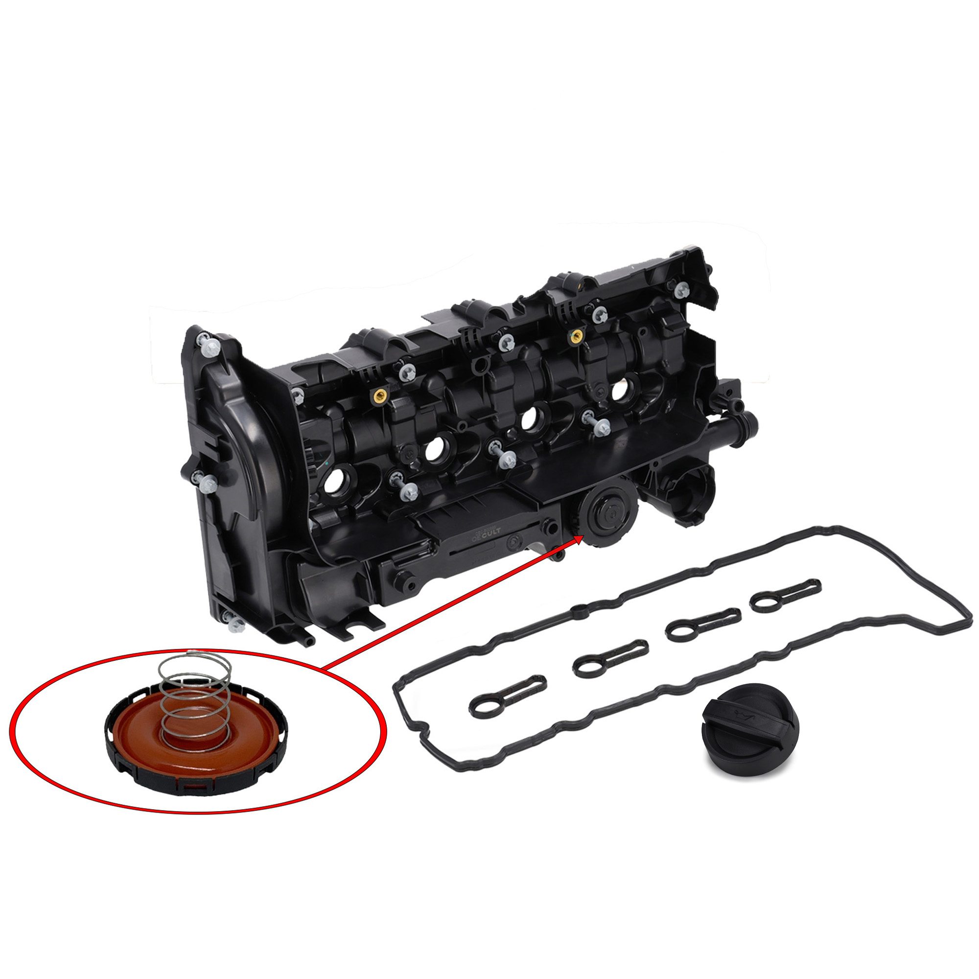 Ventildeckel + Dichtung + Deckel f&uuml;r BMW F20/21 F22 E90-93 F30-34 F32-36 F10/11 X1 X3 N47