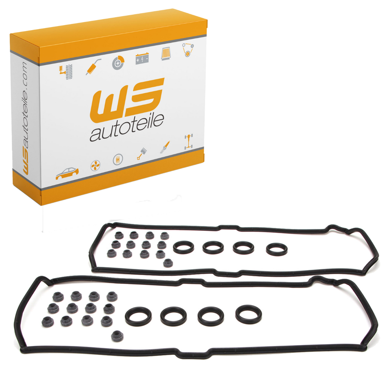 2x valve cover gasket + sealing ring + pressure ring for PORSCHE 928 S / GT 944 S / S2 968