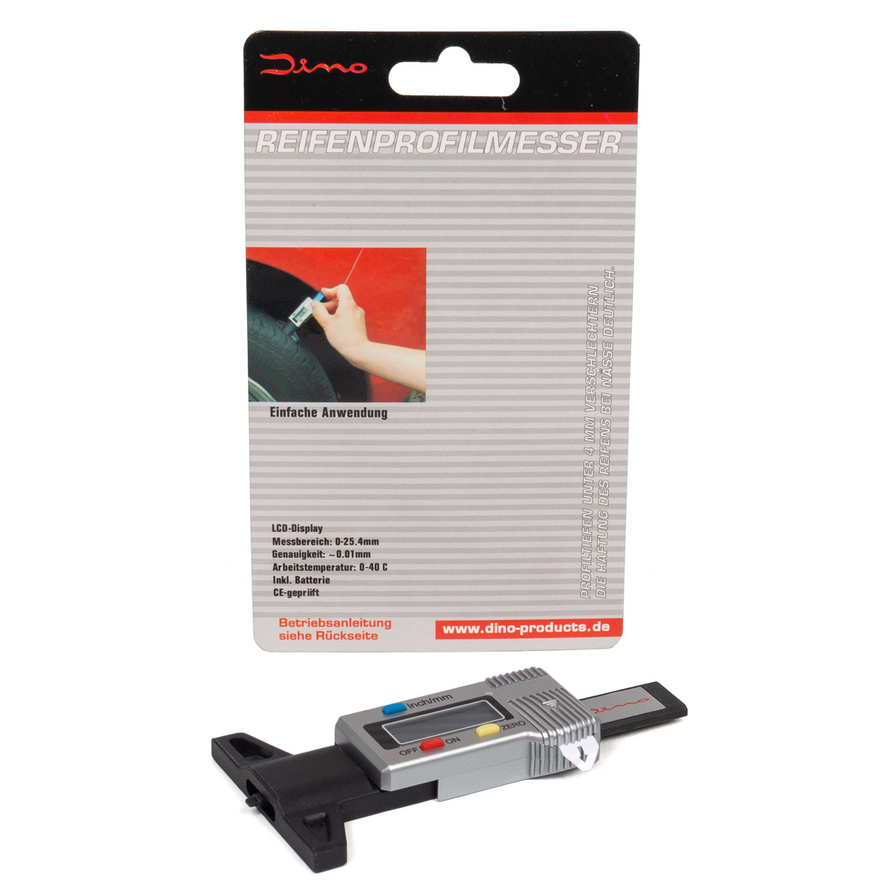 DINO LCD Digitaler Reifen-Profilmesser Reifenprofilmesser Profiltiefenmesser Messschieber