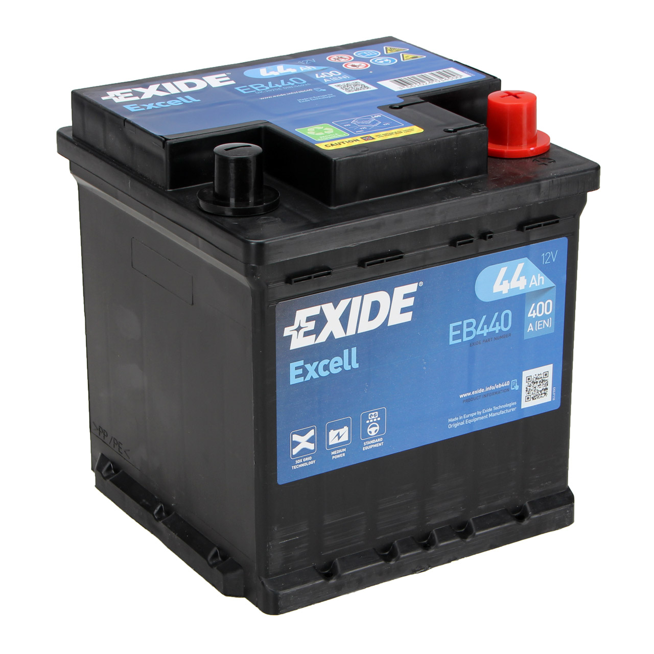 EXIDE EB440 EXCELL Autobatterie Batterie Starterbatterie 12V 44Ah EN400A