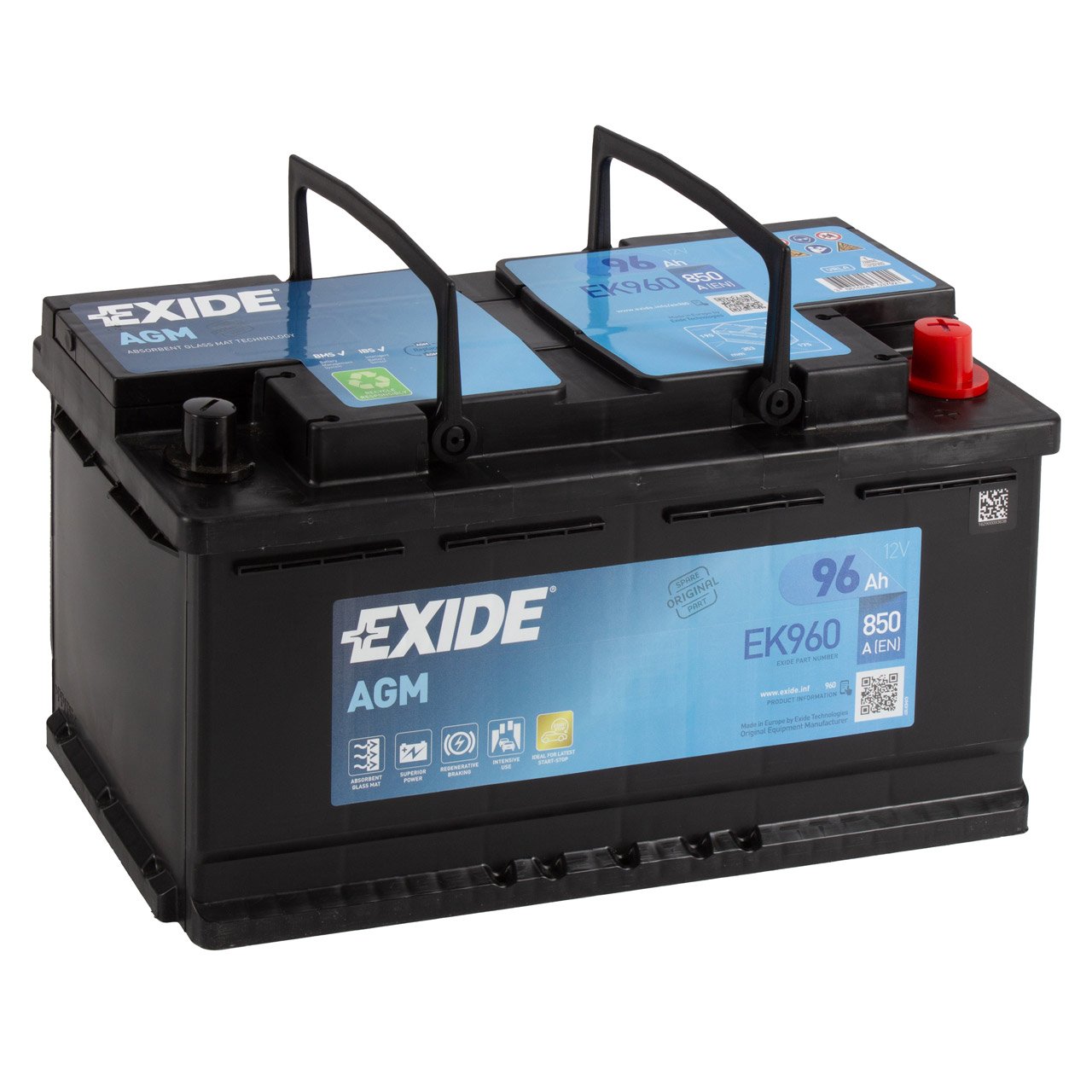 EXIDE EK960 AGM START-STOP Autobatterie Batterie Starterbatterie 12V 96Ah EN850A