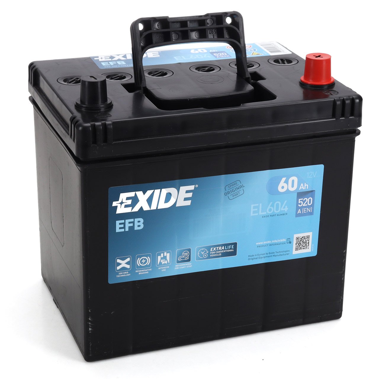 EXIDE EL604 EFB START-STOP Autobatterie Batterie Starterbatterie 12V 60Ah EN520A
