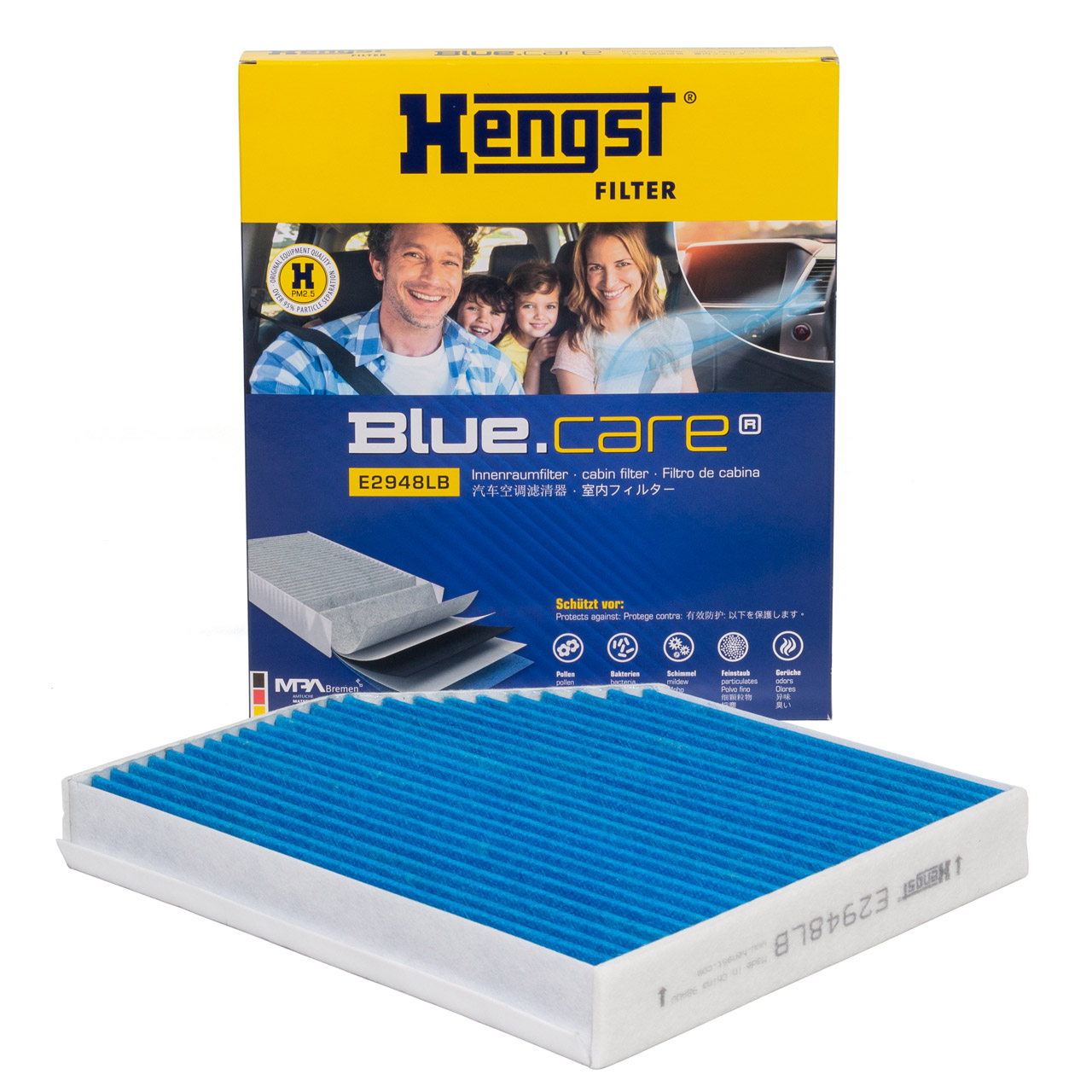 HENGST E2948LB BLUE CARE Innenraumfilter ANTIBAKTERIELL für AUDI A4 B8 A5 Q5 8R