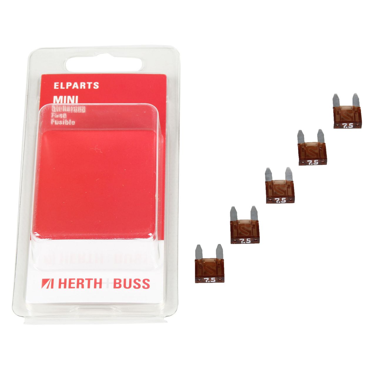 5x HERTH+BUSS ELPARTS Sicherung MINI-Flachsicherung 7,5A bis 32V BRAUN