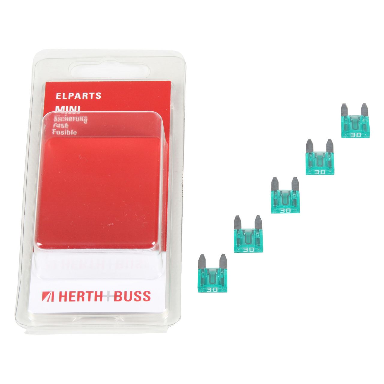 5x HERTH+BUSS ELPARTS Sicherung MINI-Flachsicherung 30A bis 32V GRÜN