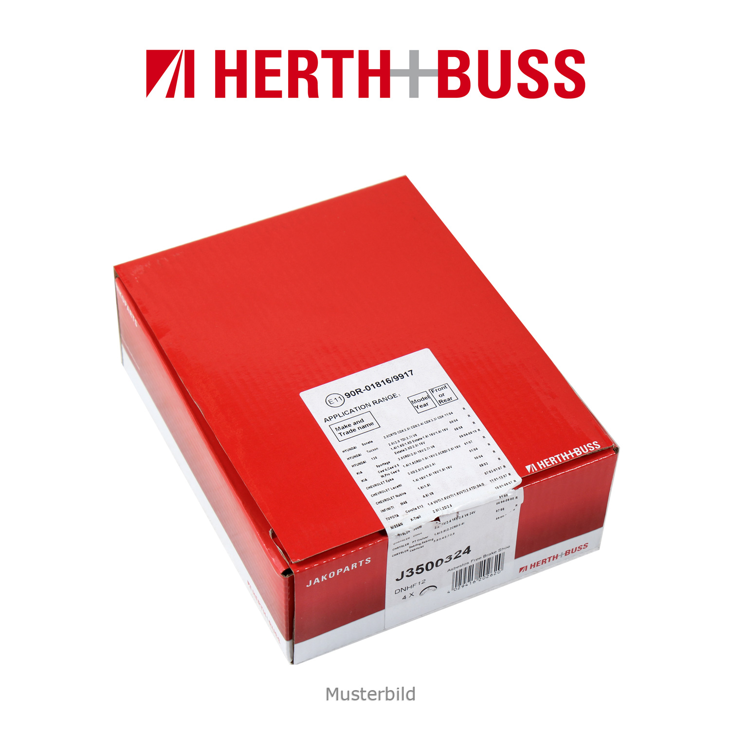 HERTH+BUSS JAKOPARTS Bremsbacken Satz NISSAN GT-R (R35) Murano 1 2 3