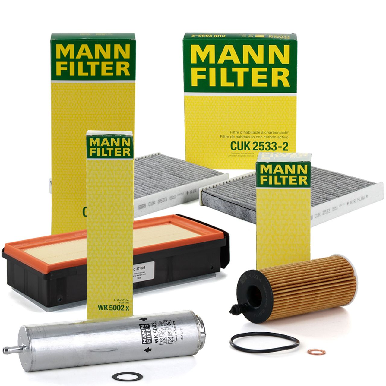 MANN Filter-Set 4-tlg BMW 5er F10 F11 F07 530d 535d ab 09.2011 6er F12 F13 F06 640d N57
