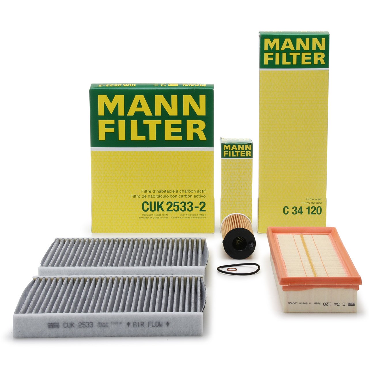 MANN Filterset 3-tlg BMW 5er F10 F11 518d 150/163 PS + 520d 190/205/211 PS B47