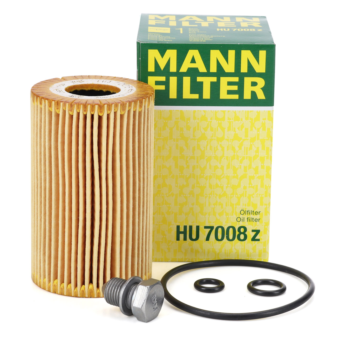 MANN HU7008z Ölfilter + Schraube VW Golf 5 6 Passat B6 B7 T5 T6 A3 A4 A6 Q3 Q5 1.6/2.0 TDI