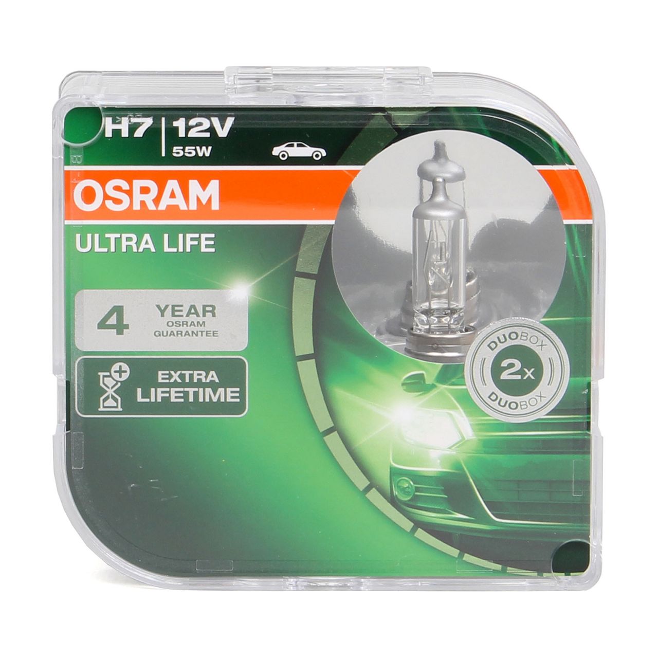 2x OSRAM Halogenlampe H7 ULTRA LIFE 12V 55W PX26d 64210ULT-HCB