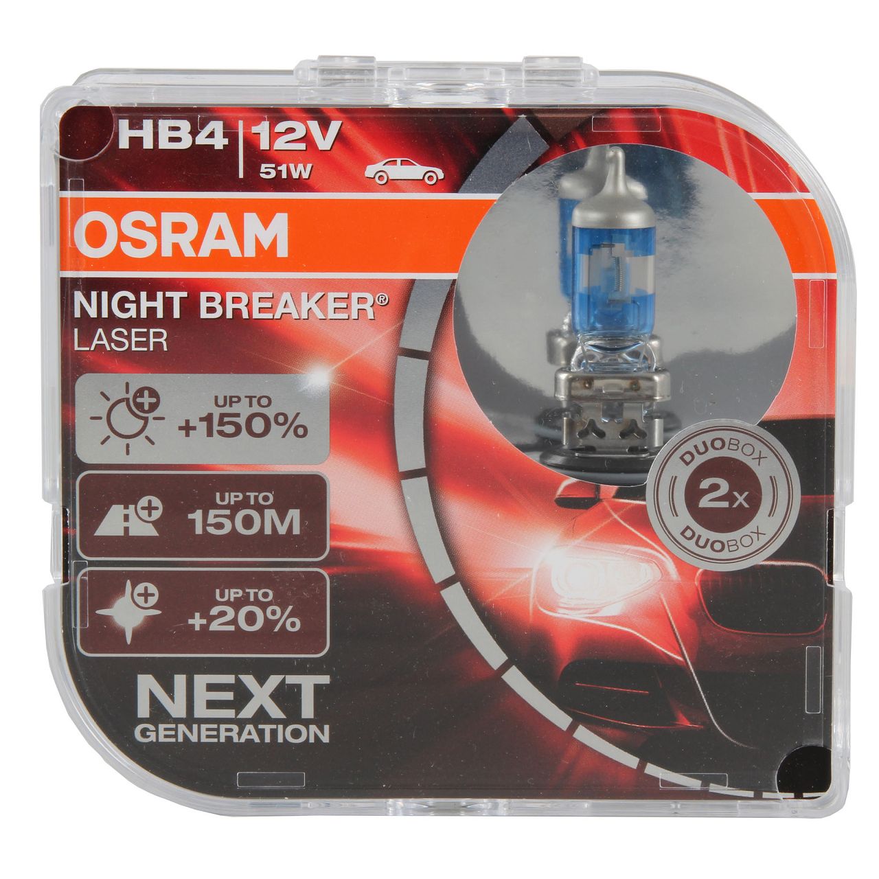 2x OSRAM Glühlampe HB4 NIGHT BREAKER LASER 12V 51W P22d next Generation +150%